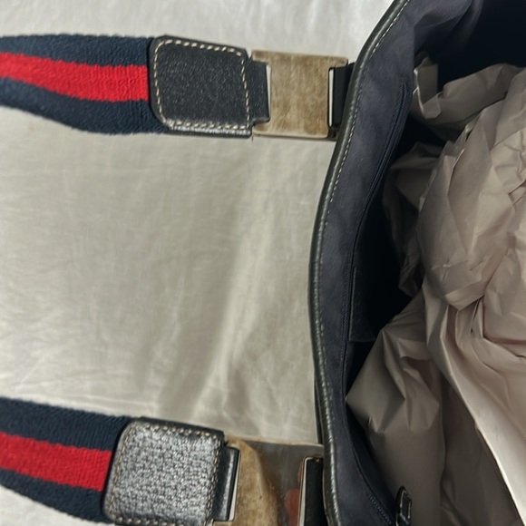 Gucci Navy Red Tote Handle Bag - Picture 7 of 17